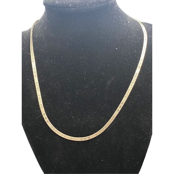 Sterling silver 925 Herringbone reversible Best Friends chain 18” 3mm made in It - Picture 1 of 10